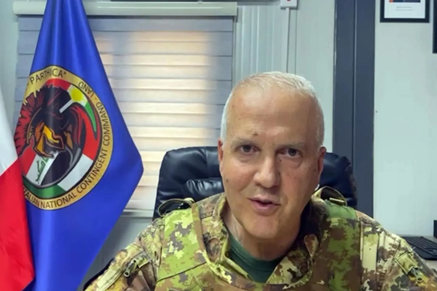Il comandante del contingente italiano nella base di Erbil, Stefano Pizzotti (foto Ansa)