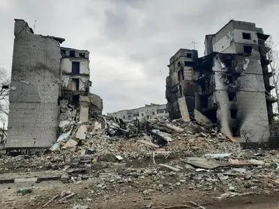 Una minima parte dei danni provocati dalla guerra a\u00A0Borodyanka, a venti chilometri da Bucha in Ucraina (archivio)