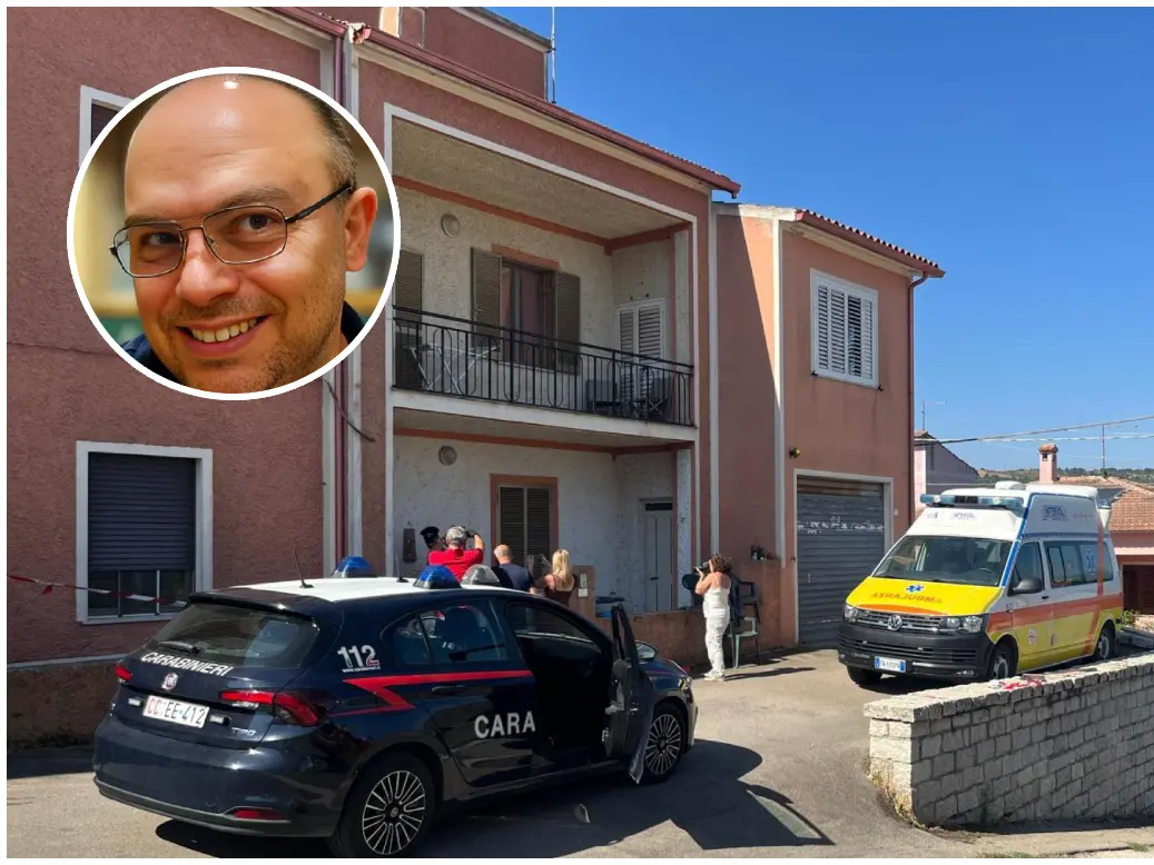 Il luogo dell'omicidio, nel tondo Marco Pusceddu (archivio L'Unione Sarda)