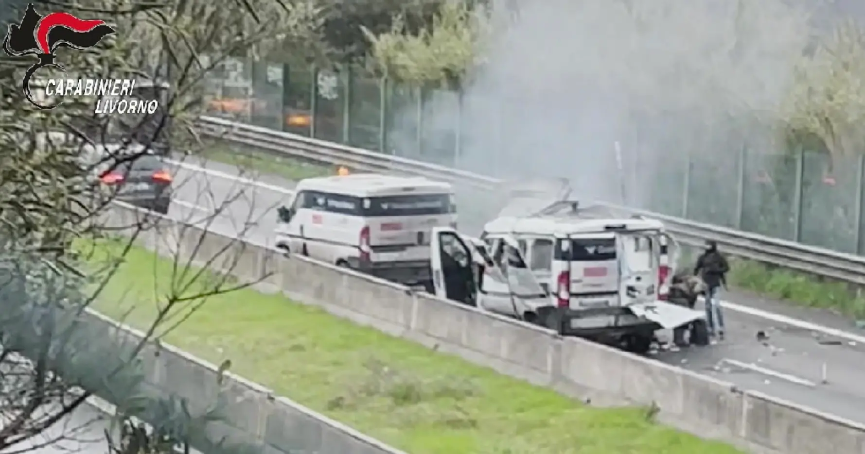 Il commando in azione sull’Aurelia