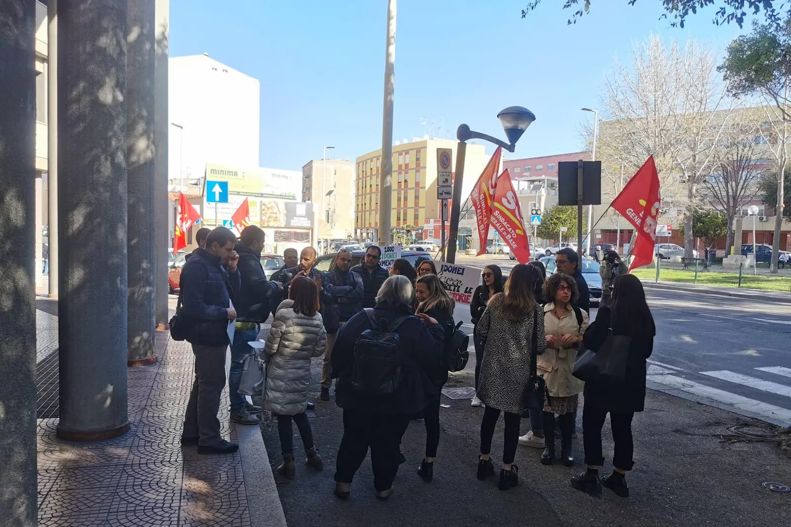 Una protesta dei lavoratori idonei di Laore (Archivio)