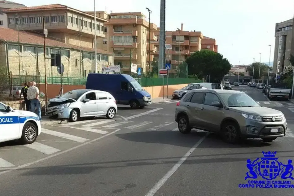 L'incidente (foto Polizia municipale)