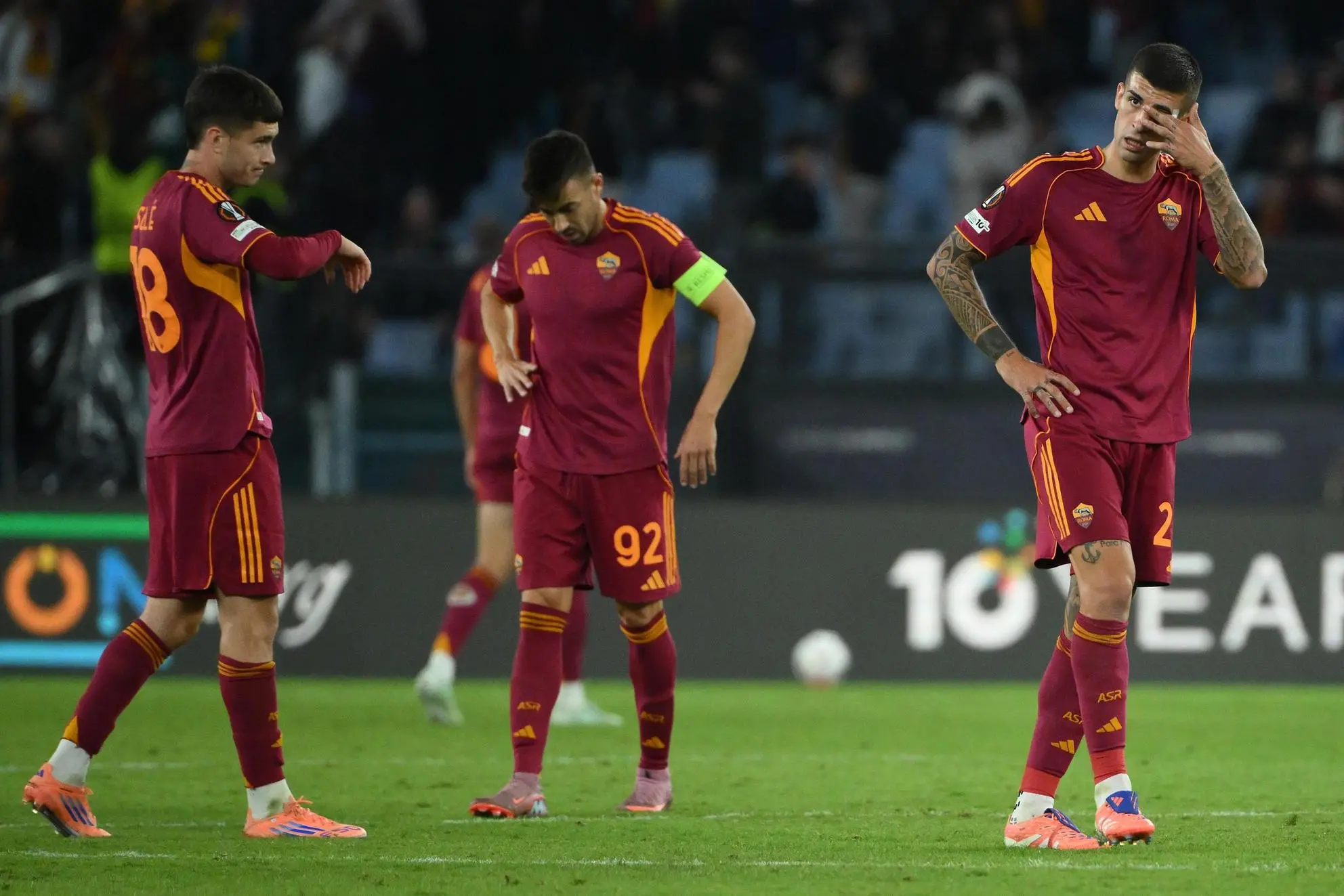 L'amarezza dei romanisti a fine gara
