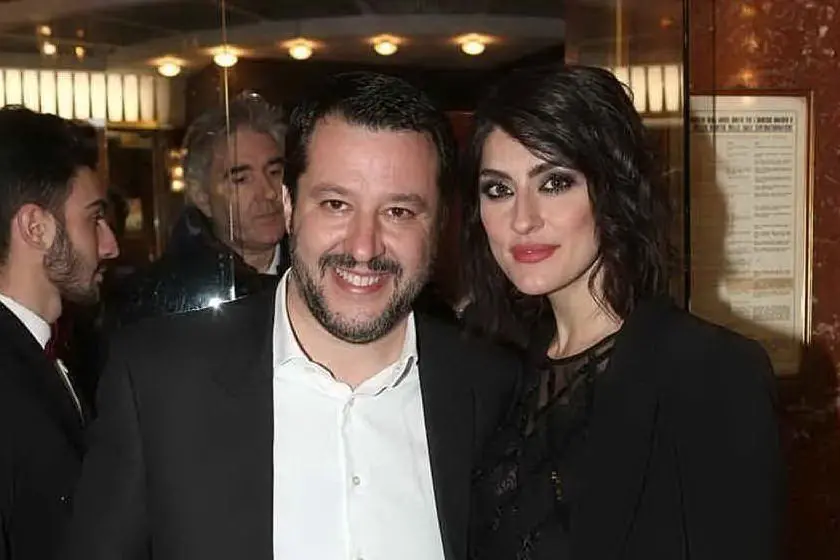 Matteo Salvini ed Elisa Isoardi ai tempi del loro amore (Archivio L'Unione Sarda)