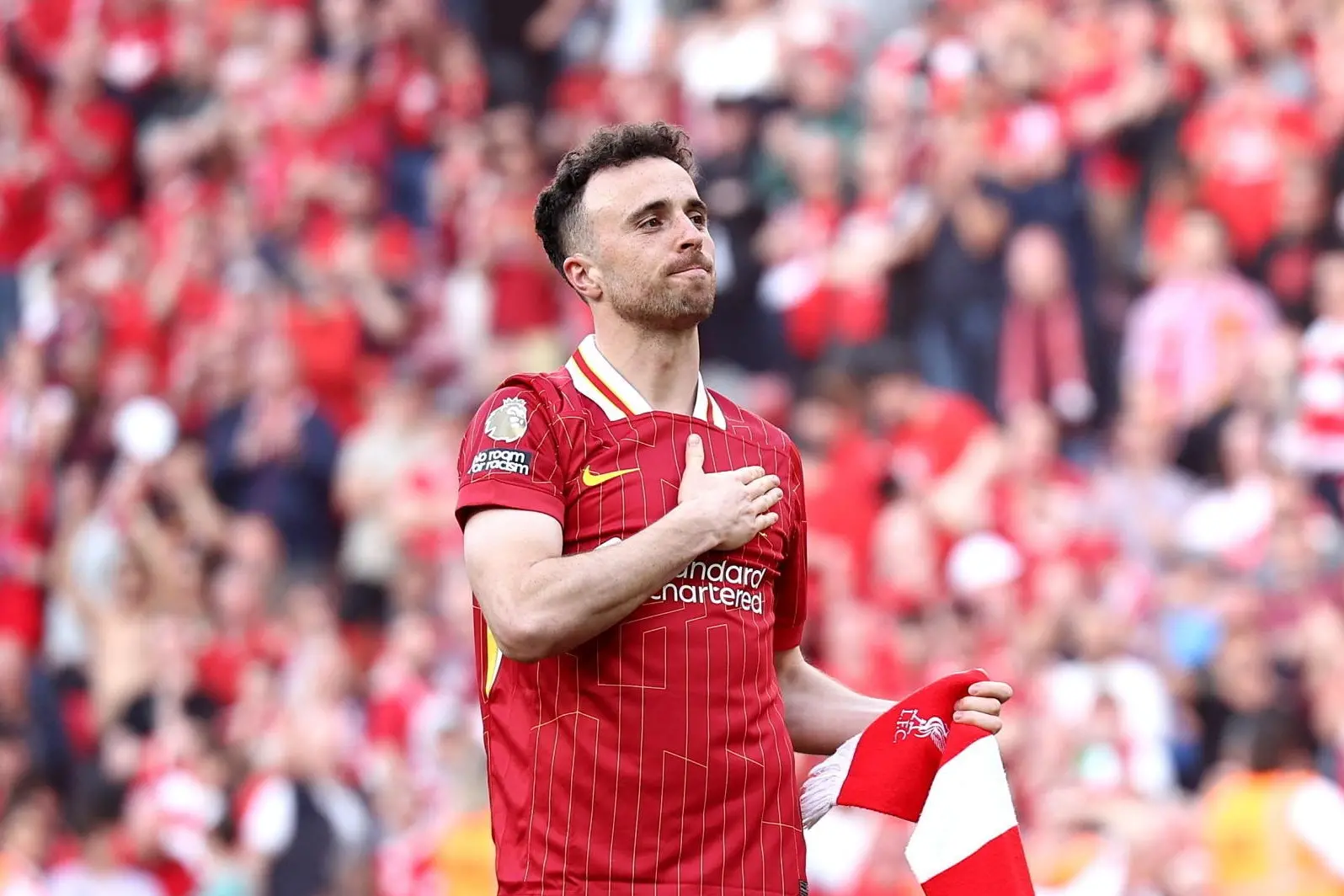 Diogo Jota, attaccante del Liverpool morto a 28 anni in un incidente stradale (foto Ansa)