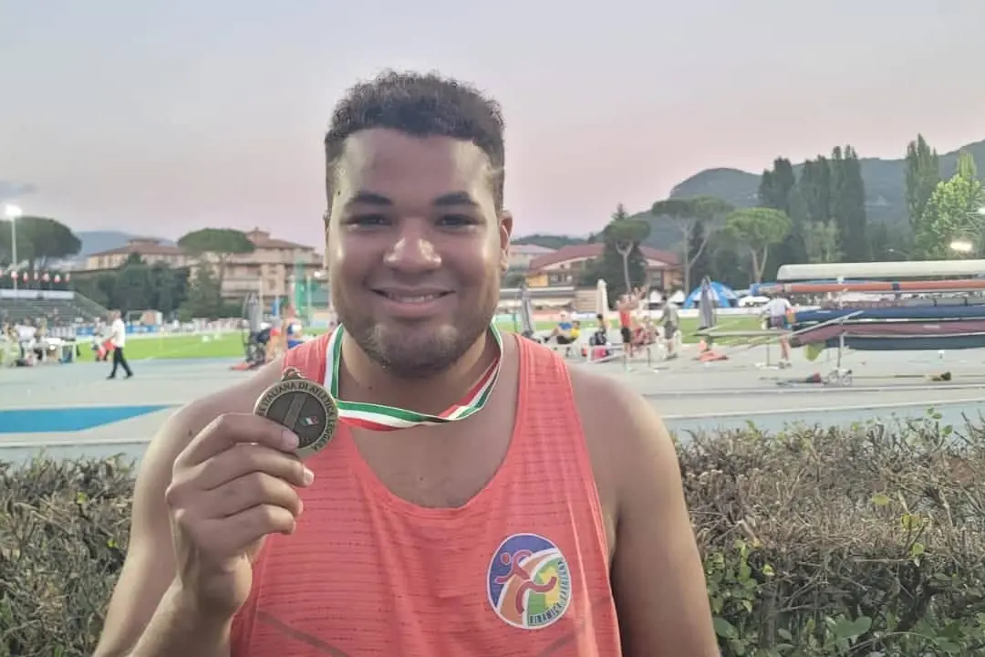 Jhonatam Maullu, 21 anni, bronzo ai Tricolori Assoluti nel giavellotto (foto Mattia Lasio)