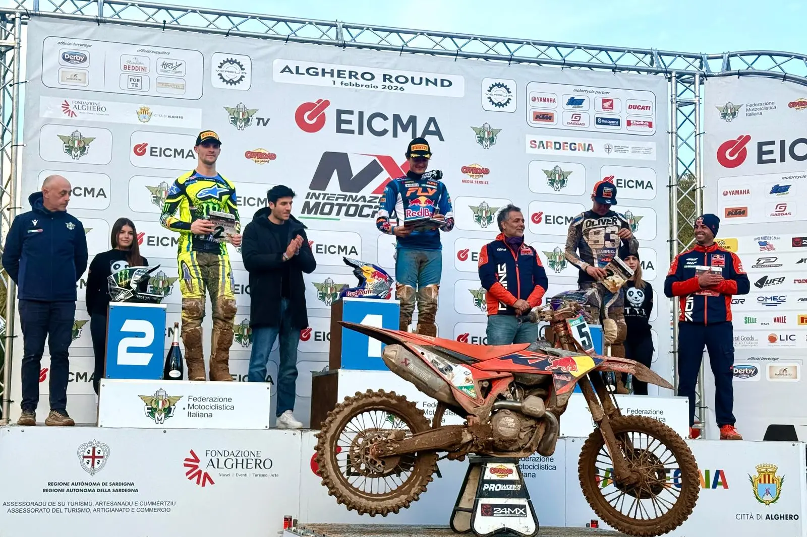 Il podio Mx1 (foto Vanna Chessa)