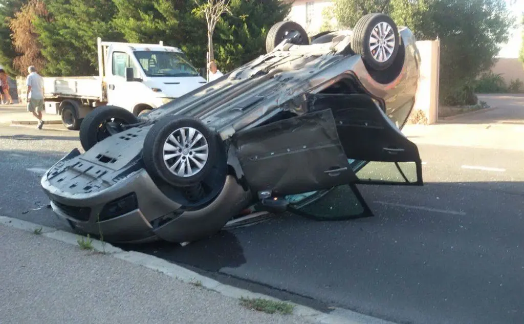 L'auto dopo l'incidente