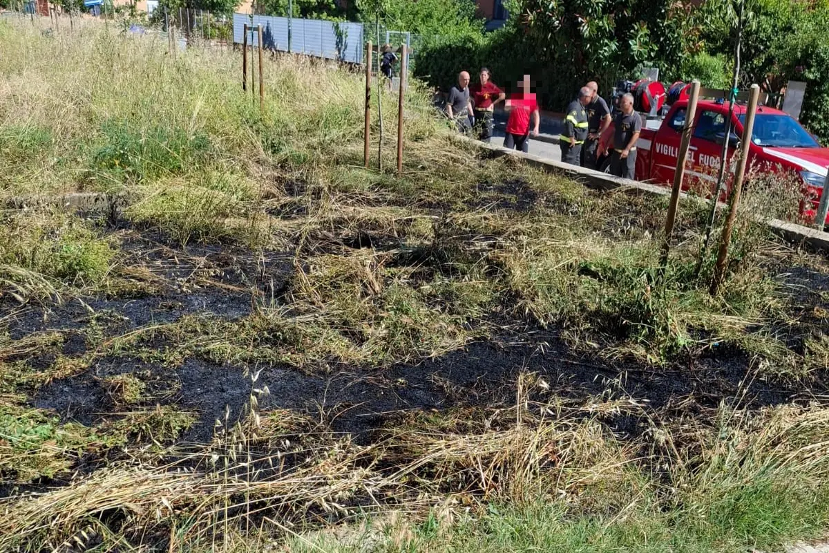 Sassari, il fuoco in via Flavio Gioia