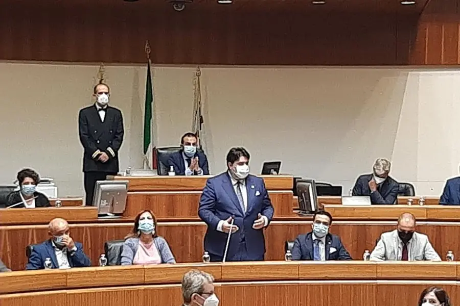 Christian Solinas, al centro (Archivio L'Unione Sarda)
