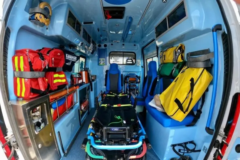Intervento di un'ambulanza