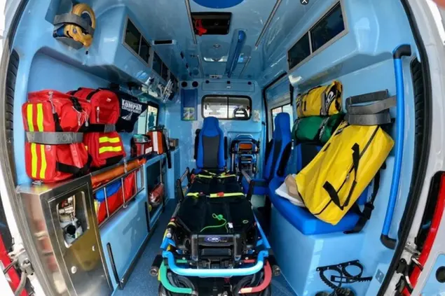 Intervento di un'ambulanza
