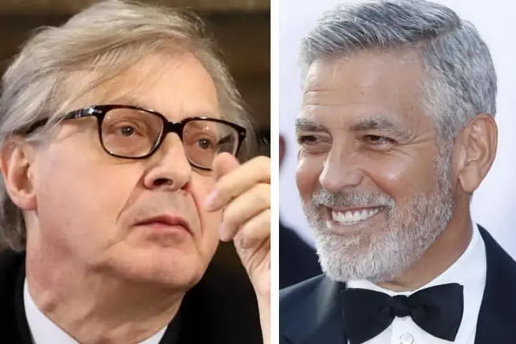 Vittorio Sgarbi e George Clooney