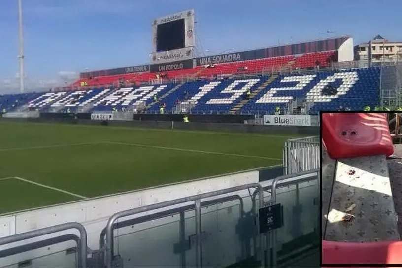 La Sardegna Arena, nel riquadro l'immagine inviataci dal lettore