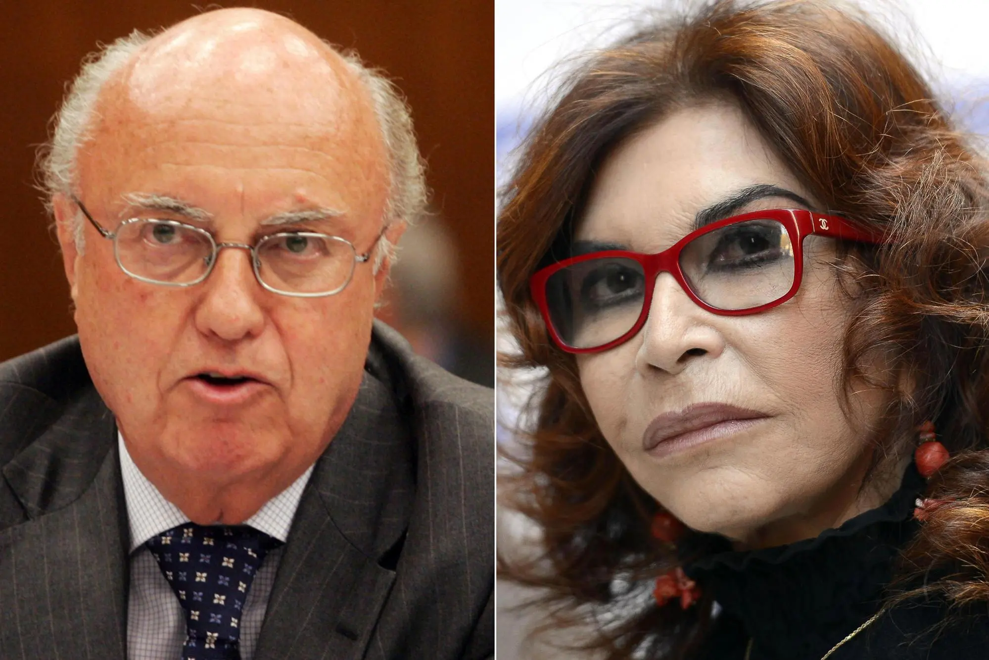 L'ex ministro Giuliano Urbani e l'attrice napoletana Ida Di Benedetto (Ansa)