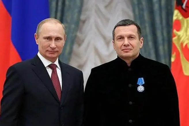 Putin e Solovyev (foto Ansa)
