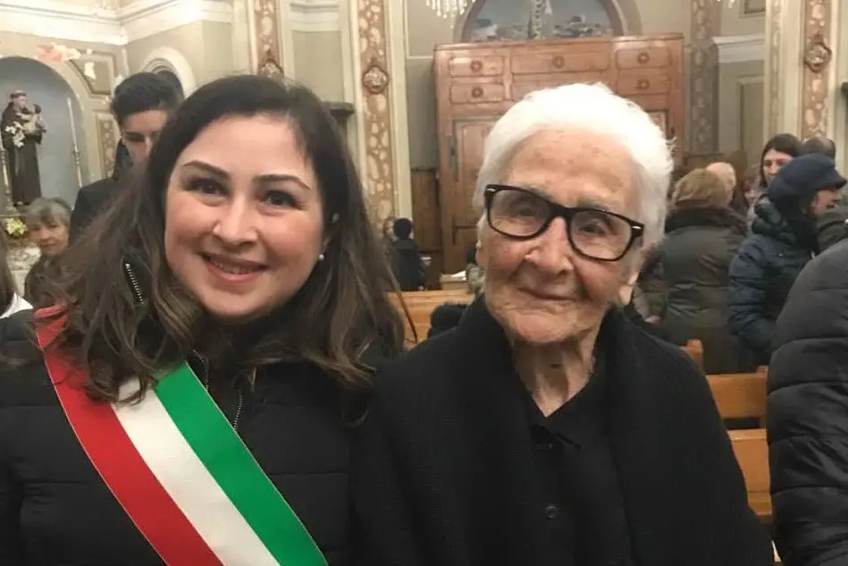 Luigia Lecca con il sindaco Zuncheddu