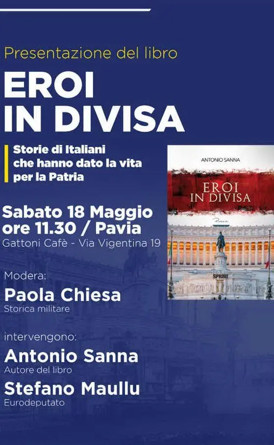 Il programma della presentazione del libro a Pavia