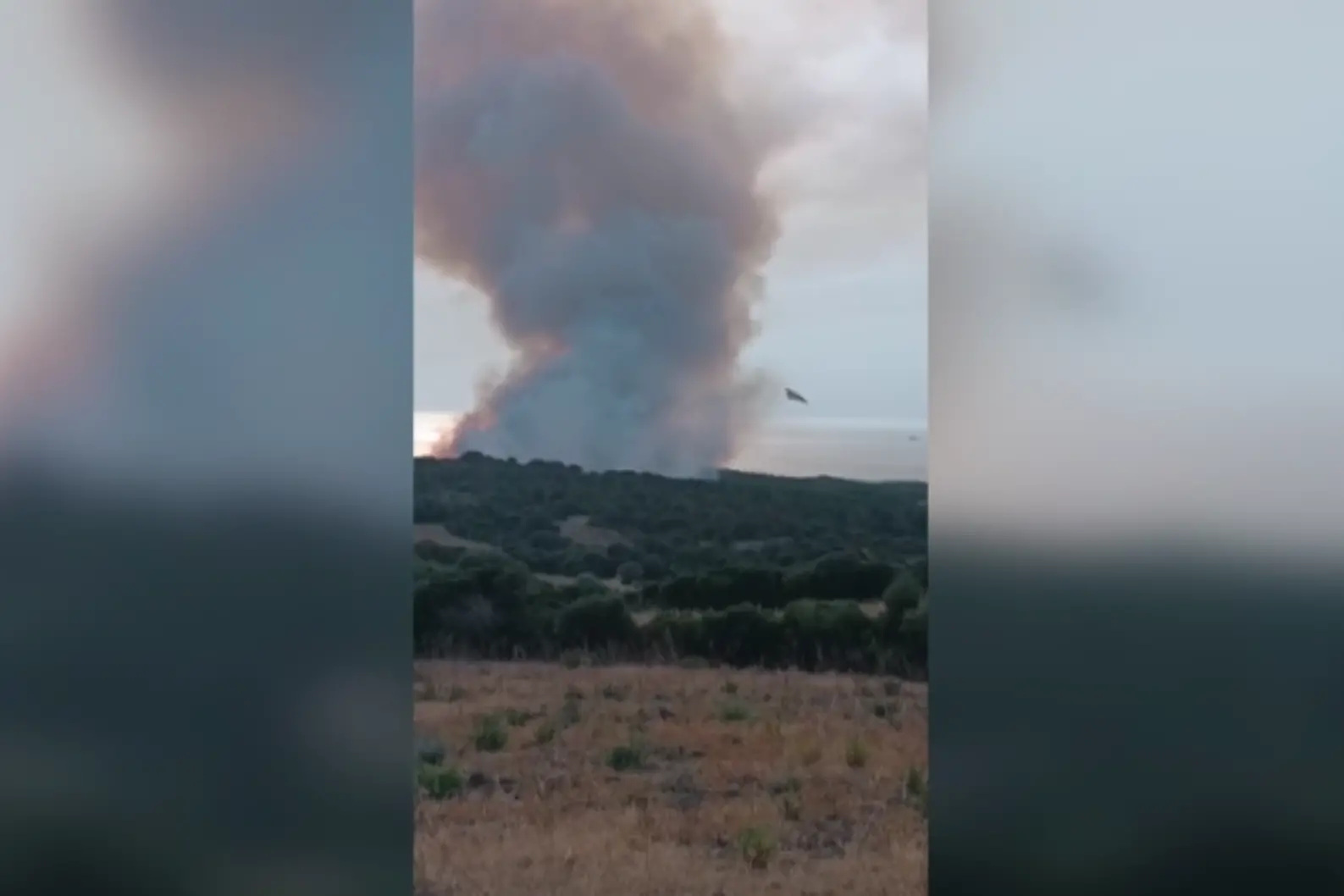 Aglientu, incendio minaccia case e spiaggia: i Canadair in volo
