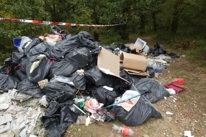 Un cumulo di rifiuti abbandonati (foto Ansa)