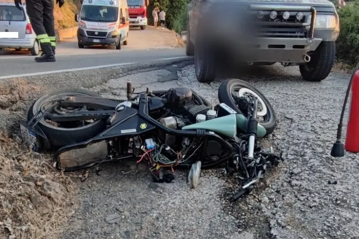 La moto coinvolta nell'incidente (Foto: Emanuele Floris)