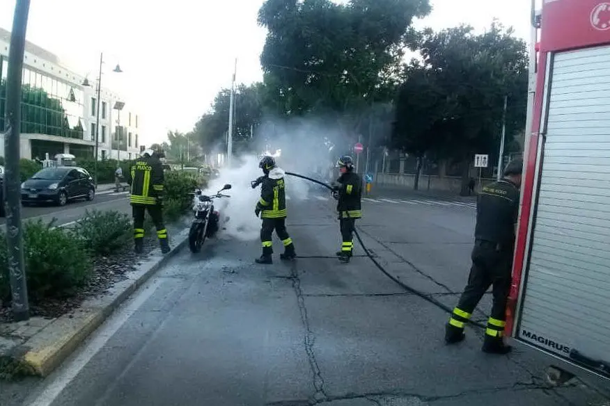 L'intervento dei vigili del fuoco (foto Matteo Vercelli)