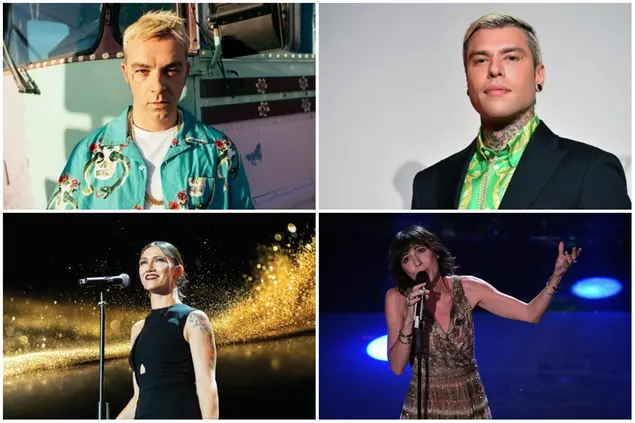 Salmo, Fedez, Elisa e Giorgia (Ansa)