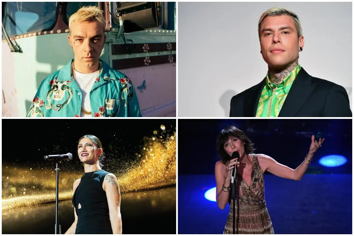 Salmo, Fedez, Elisa e Giorgia (Ansa)