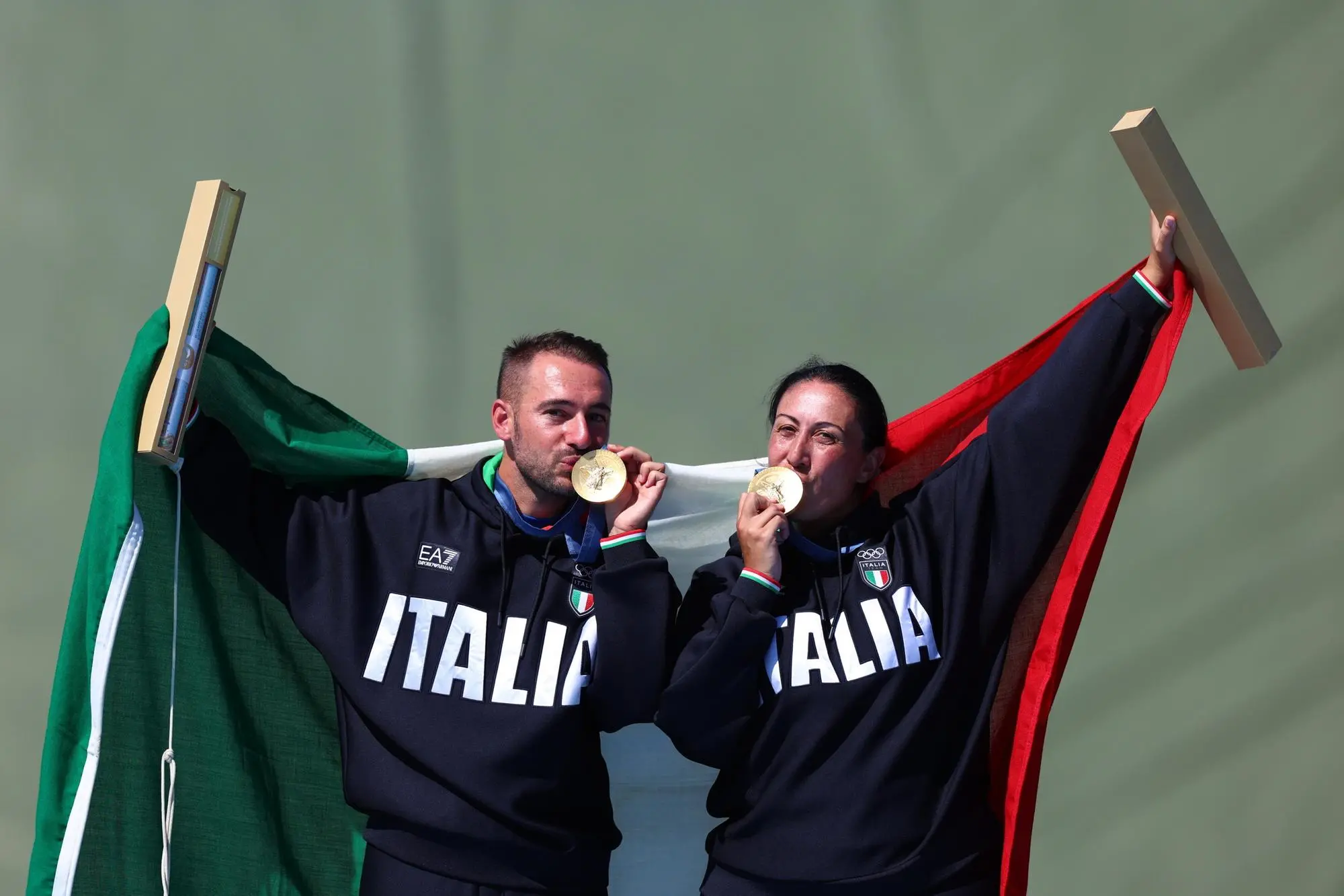 Gabriele Rossetti e Diana Bacosi (foto Ansa/Epa)
