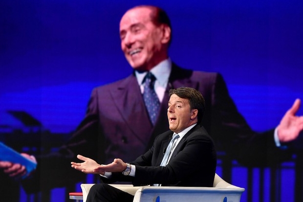 Renzi sfida Berlusconi. “Io contro il Cav? Sarà molto divertente” (foto Ansa)