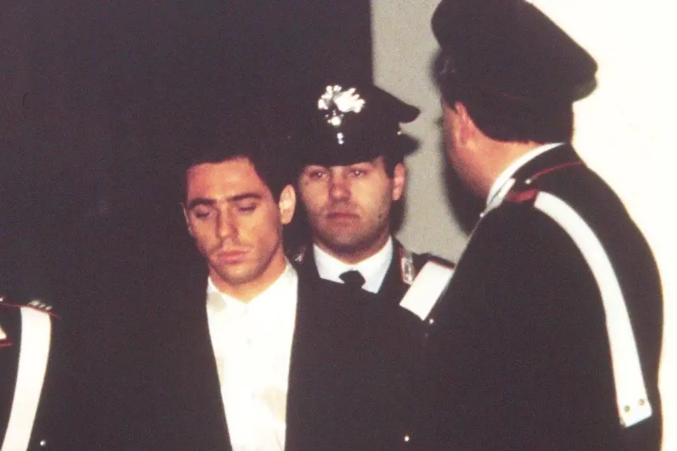 Pietro Maso durante il processo a Mestre, 1993 (Ansa)