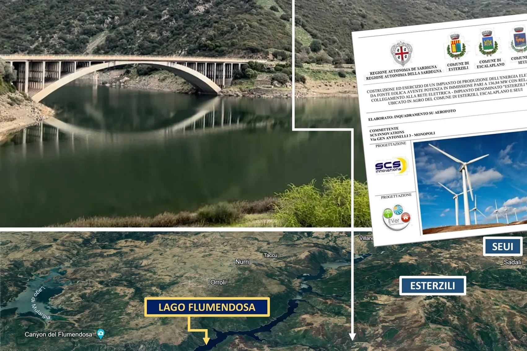Una veduta sul Flumendosa e il progetto presentato al Ministero (L'Unione Sarda)
