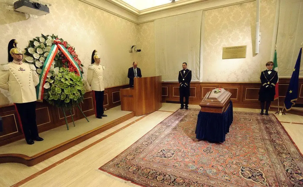 La camera ardente allestita al Senato