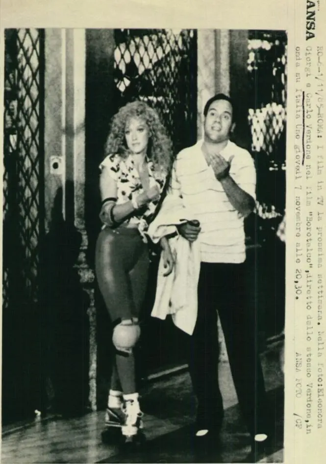 Eleonora Giorgi e Carlo Verdone durante le riprese del film (foto archivio L'Unione Sarda)
