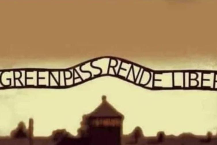 Green pass, preside rievoca Auschwitz con un fotomontaggio sui social: sospeso