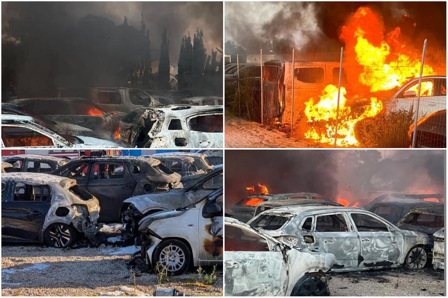 Alghero, inferno nel parcheggio dell'autonoleggio in aeroporto: 50 macchine distrutte dalle fiamme