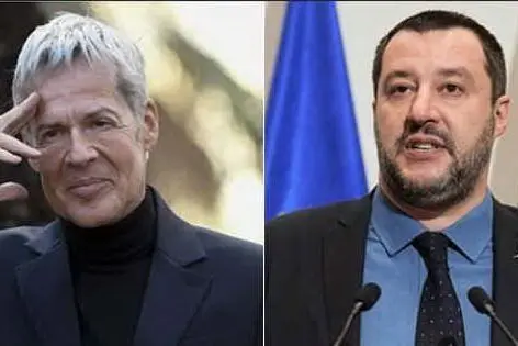 Claudio Baglioni e Matteo Salvini (Ansa)