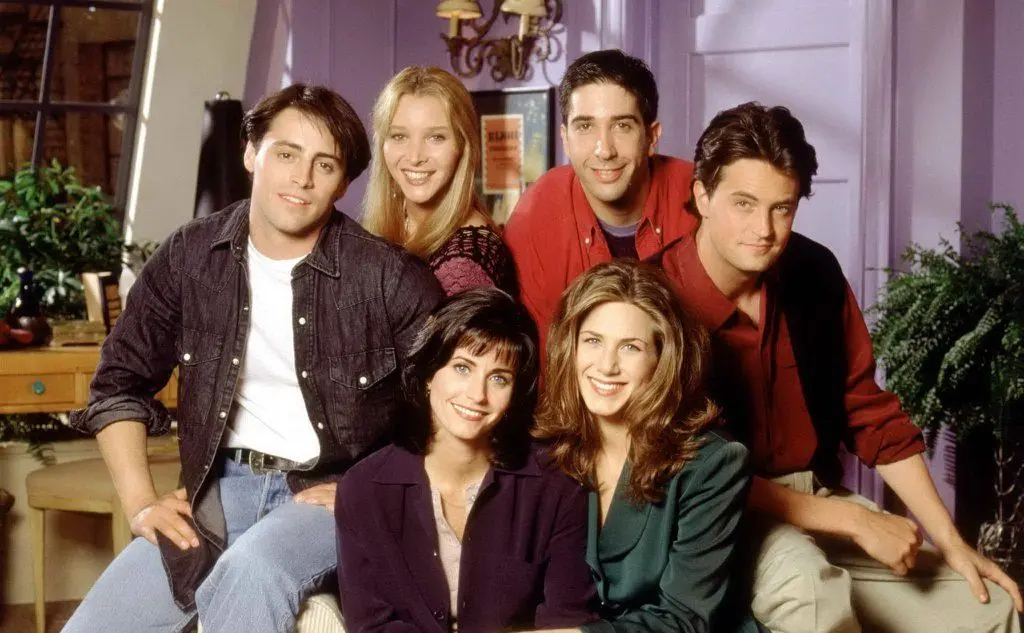 Con i colleghi di Friends (foto da frame tv)