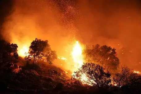 Incendio (foto Ansa)