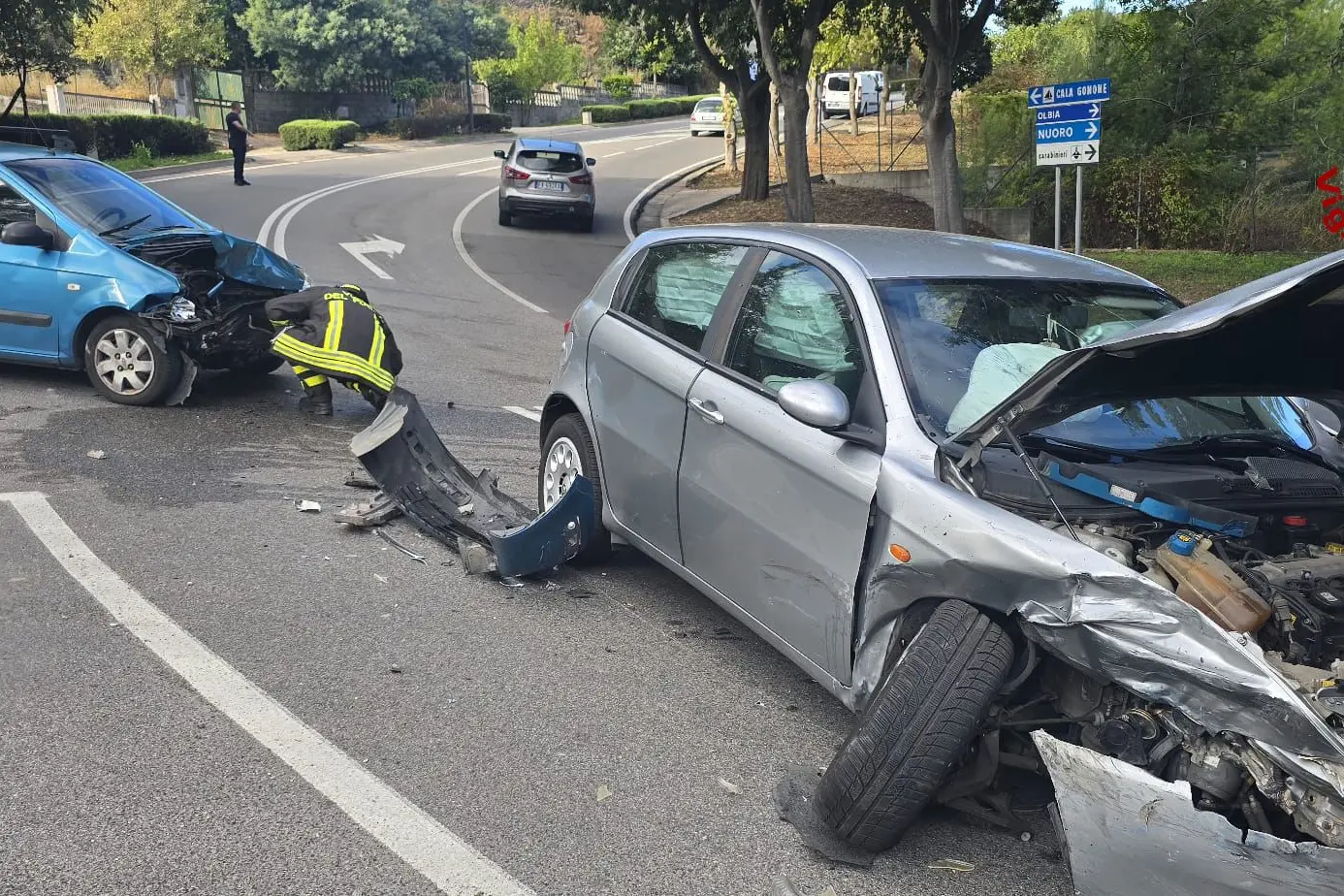 L'incidente a Dorgali (foto Vigili del fuoco)