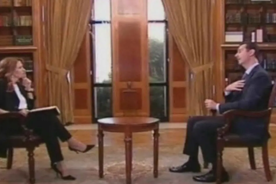 Monica Maggioni intervista il presidente siriano Bashar al Assad (Ansa)