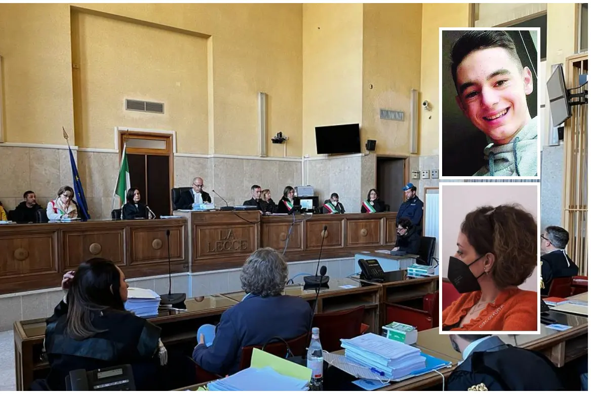 L'udienza in tribunale e nei riquadri Mirko Farci e Paola Piras (Archivio L'Unione Sarda)