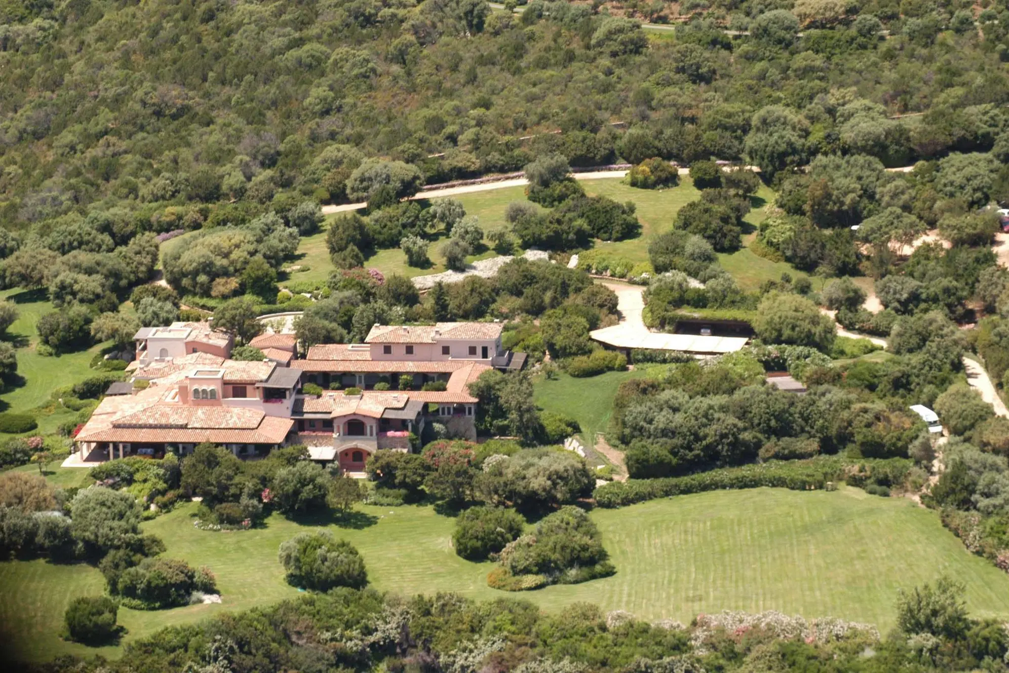 Villa Certosa vista dall'aereo