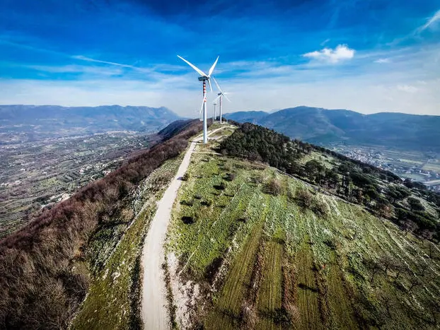 Parco eolico di Durazzano in provincia di Benevent, 18 Febbraio 2022. ANSA/CESARE ABBATE
