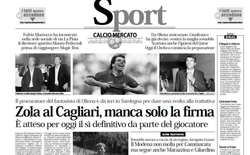 Zola scartò la proposta del Qatar per approdare al Cagliari