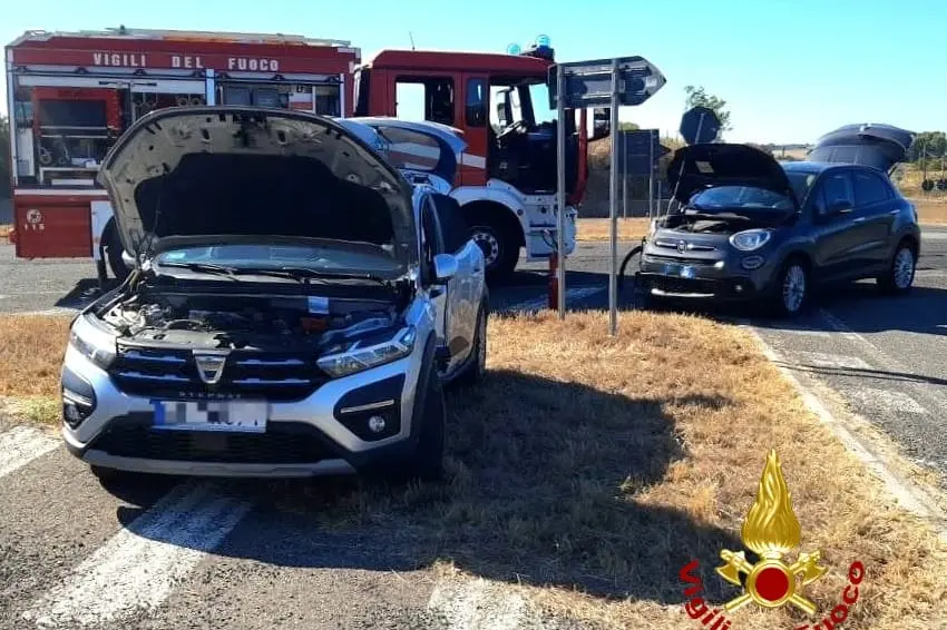 L'incidente sulla provinciale 68 (foto Vigili del fuoco)