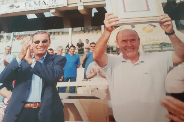 Mario Brugnera e Gigi Riva (foto concessa)
