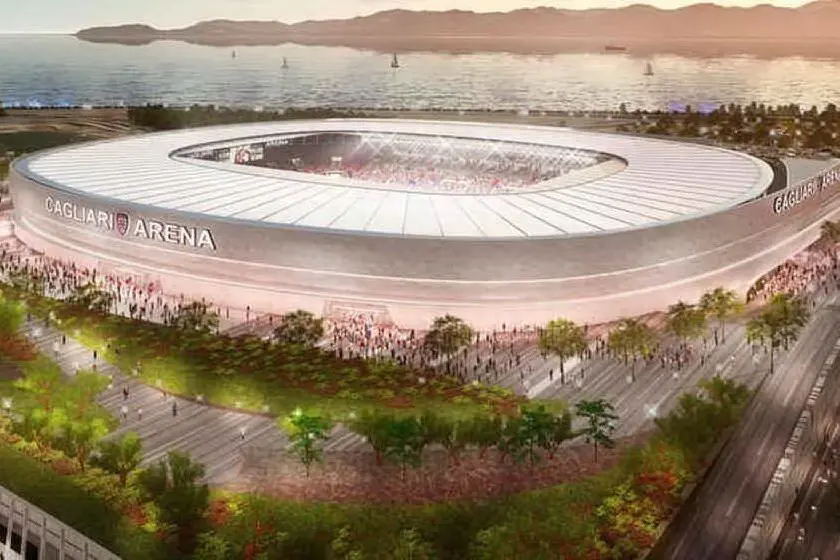 Il progetto del nuovo stadio (Archivio L'Unione Sarda)