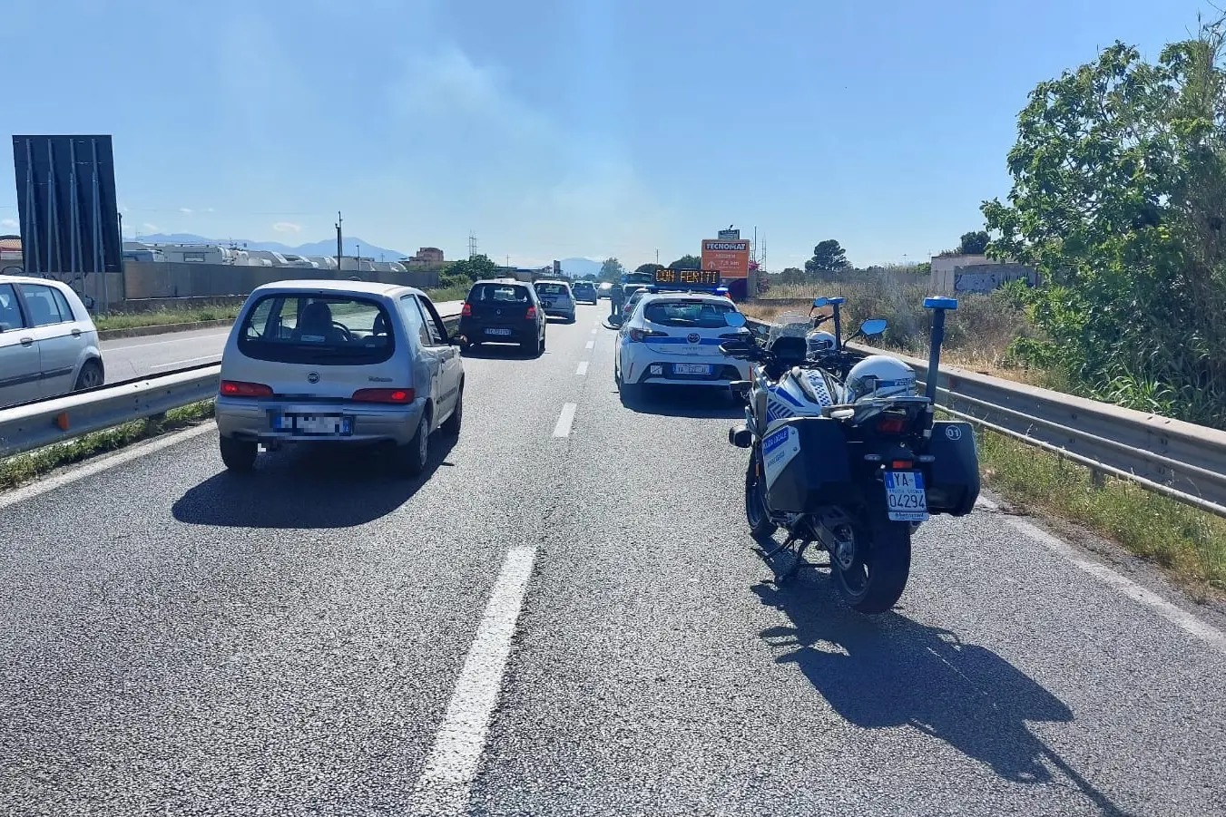 L'incidente sulla 554 (foto Serreli)