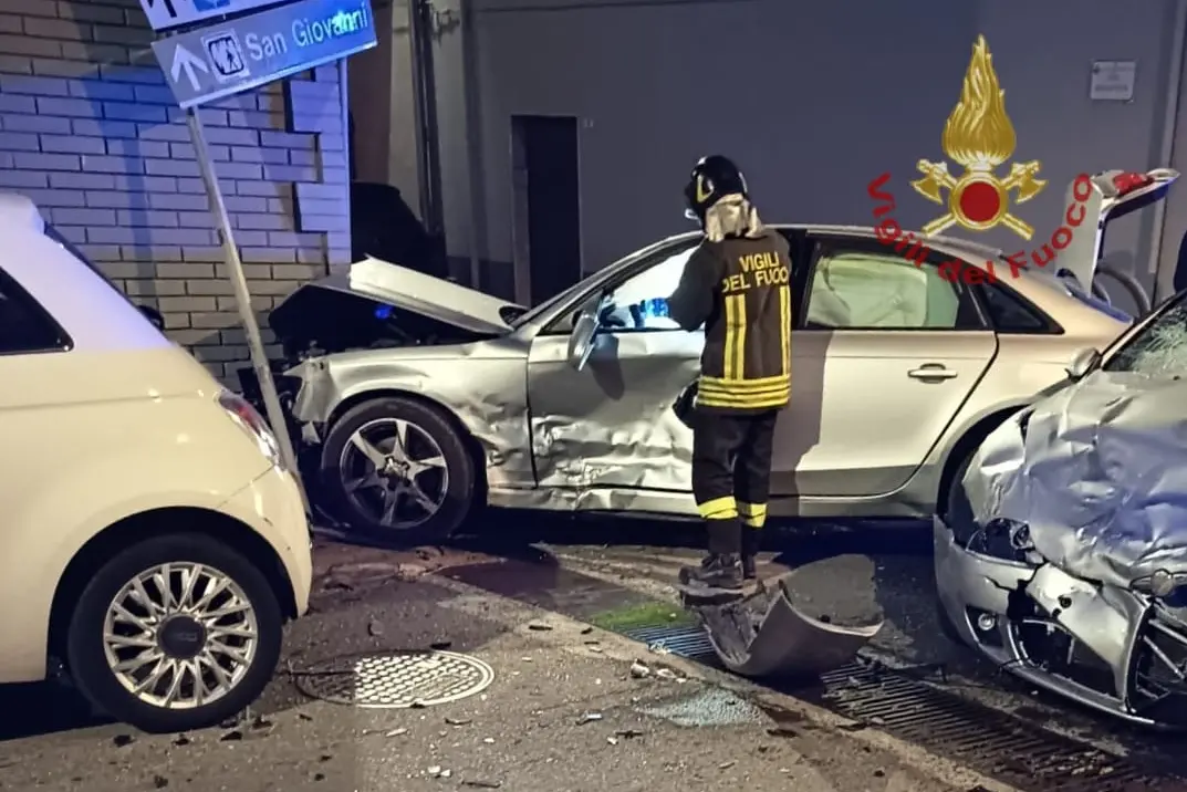 L'incidente a Domusnovas (Foto vigili del fuoco)